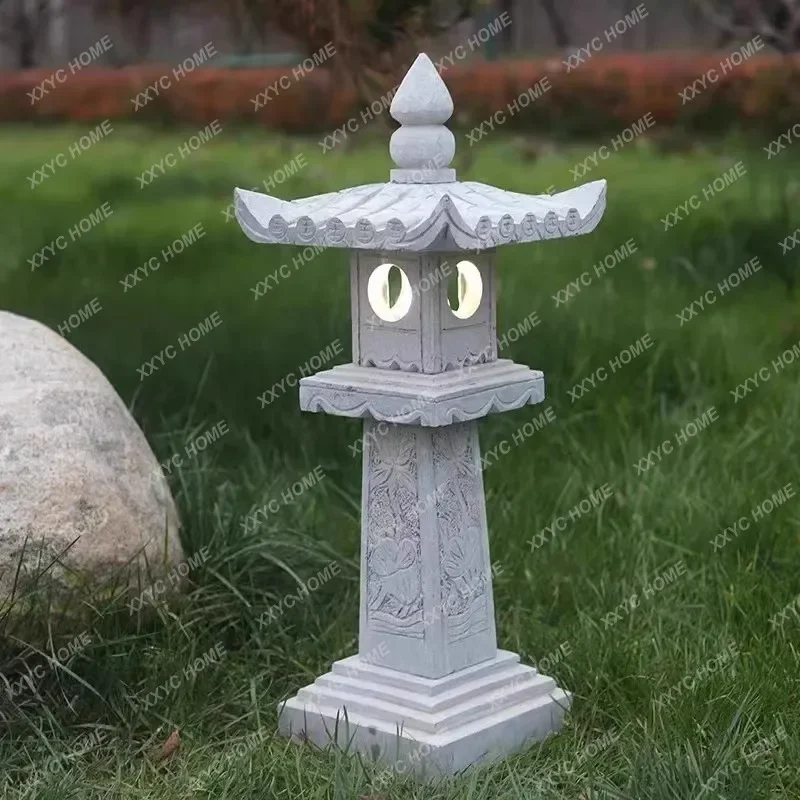 Custom Stone Lantern Japanese Garden Light Antique Solar Stone Lantern Outdo