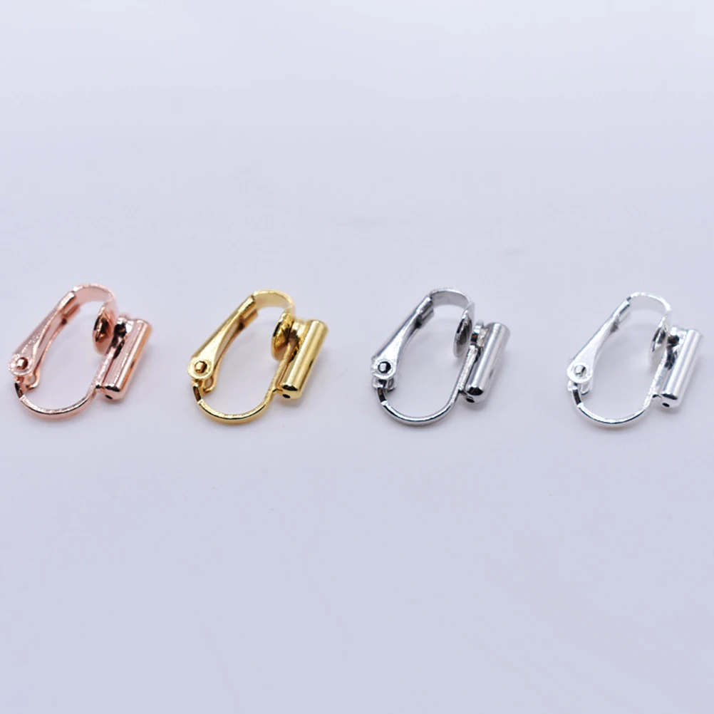 

20 Pieces Ear Clips Converters Earrings Accessories Interchangeable Silver DIY Brass Anti Allergic Fade Resistant Practical