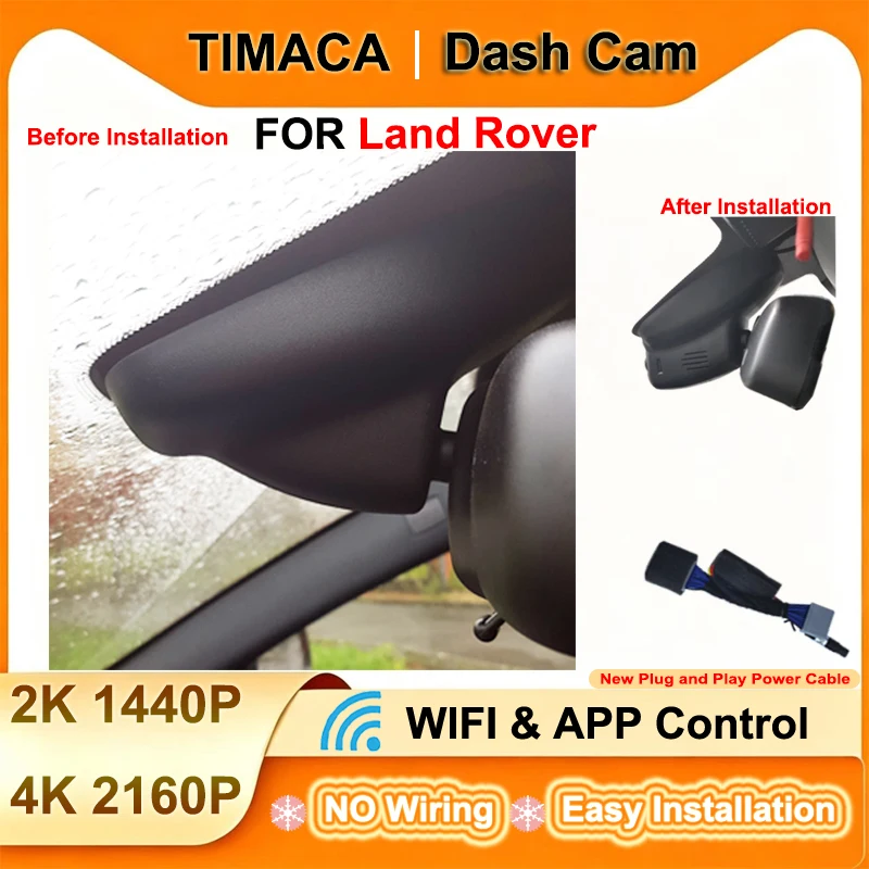 TIMACAM for Land Rover Discovery 4 Range Rover Evoque Range Rover Sport Freelander for Jaguar XJ XJL XF Dash Cam 4K Wifi Car DVR