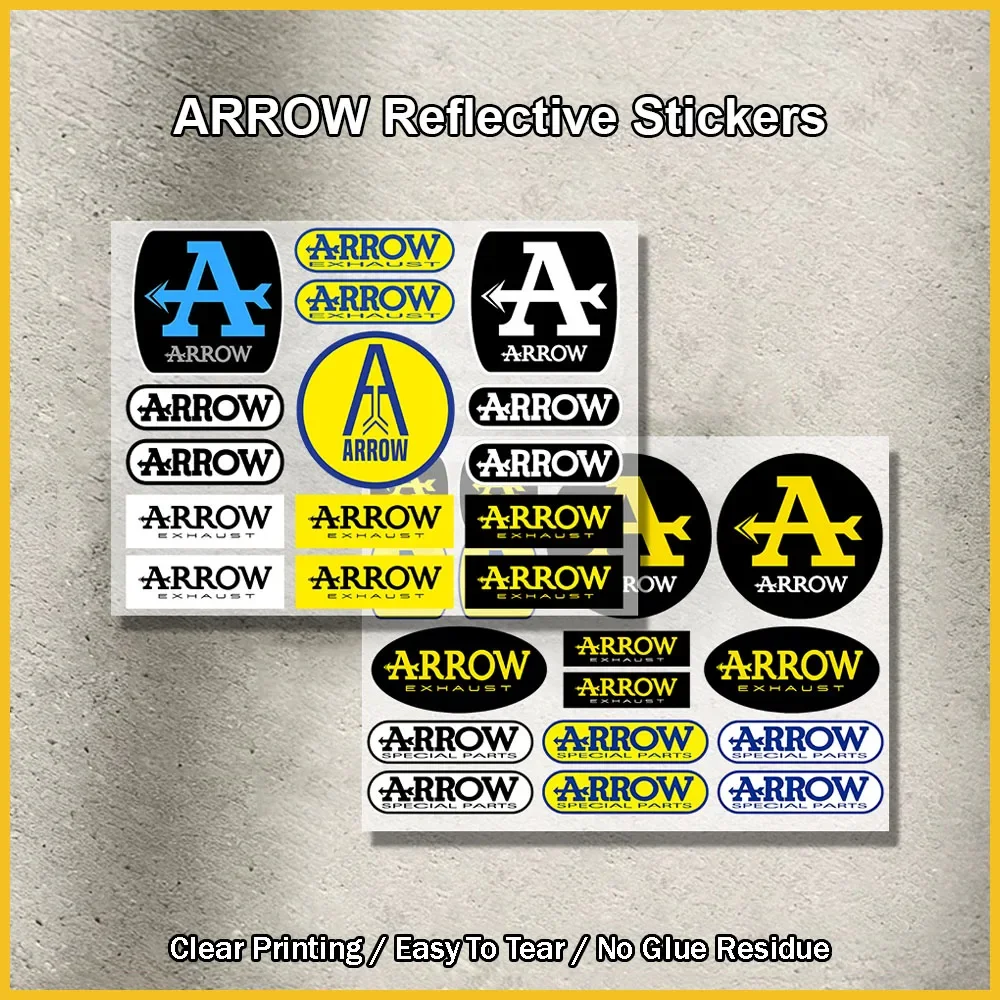Motorbike Arrow Logo Stickers Waterproof PVC Decals for Motorcycle Exhaust Frame Helmet Decorative Sticker Kit