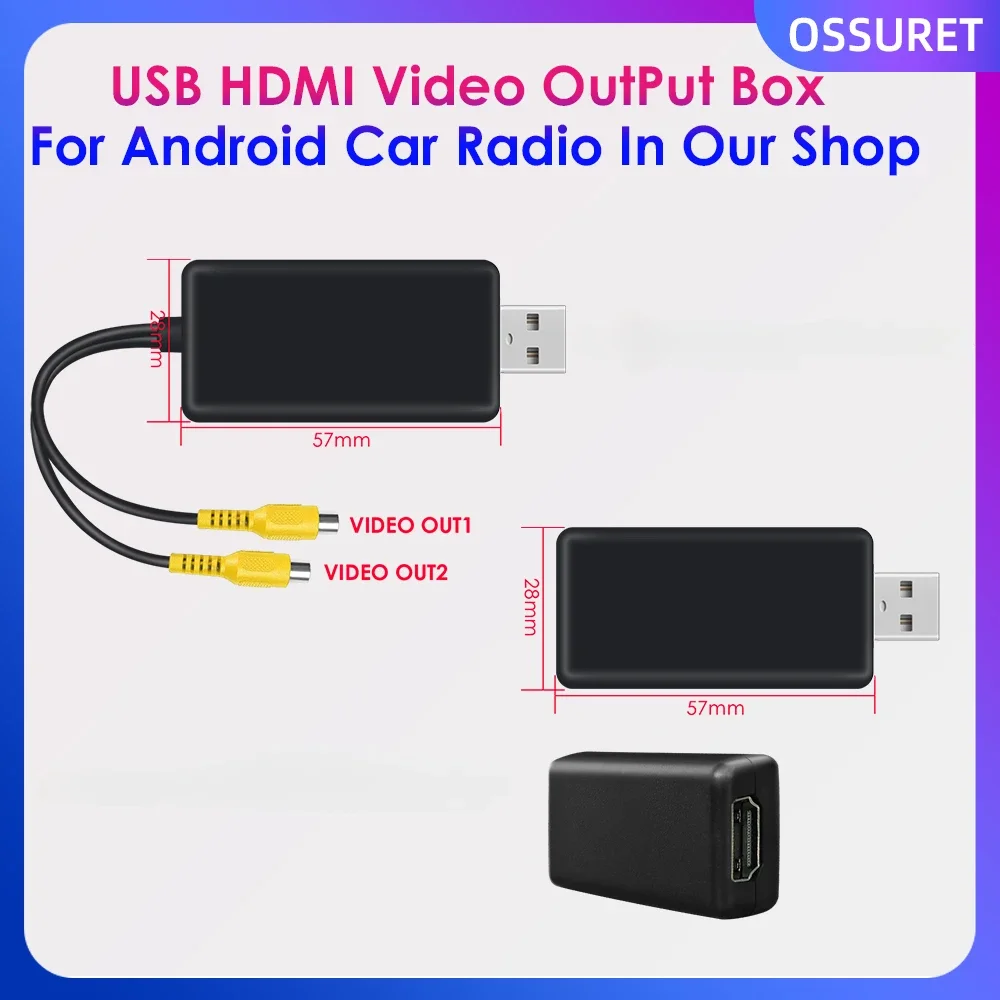 

Image Signal AV Video OutPut Box with RCA HDMI Port To CVBS Adapter APK for Ossuret Android Car Radio Headunit