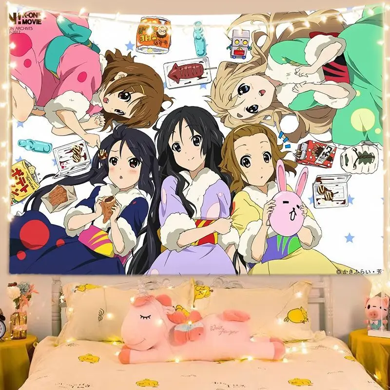 VIKAMA Pajama Anime Snack Time Tapestry, Cute Group Wall Hanging for Bedroom Dorm Living Room Decor