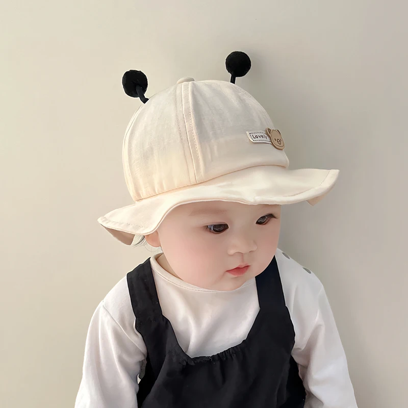 Baby Hat Spring and Autumn Thin Cute Antennas for Infants and Young Children Sunscreen Travel Sunshade Men and Women