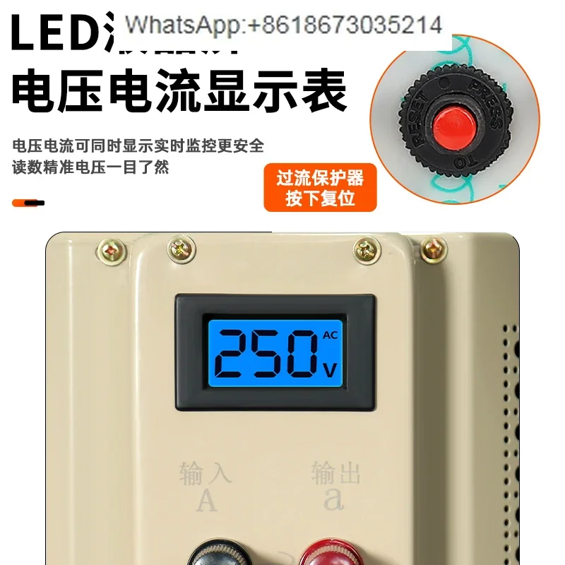 TDGC2J-10KW 10KW Adjustable Single Phase AC Autotransformer 220V 0-250V All Copper Voltage Stabilizer