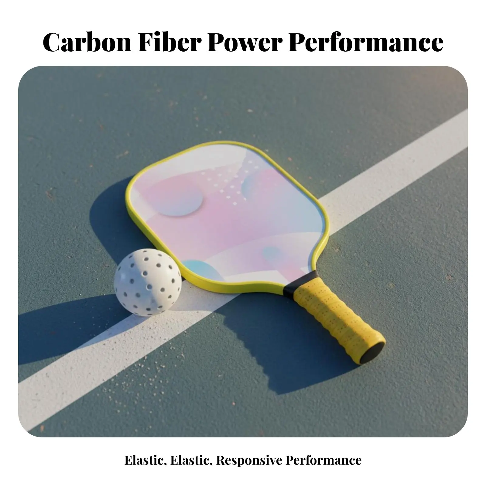 

Pickleball Racket with Graphic Print Non-Slip Grip Wide Frame Pickleball Racket Shock Absorbing Wear-Resistant for Children