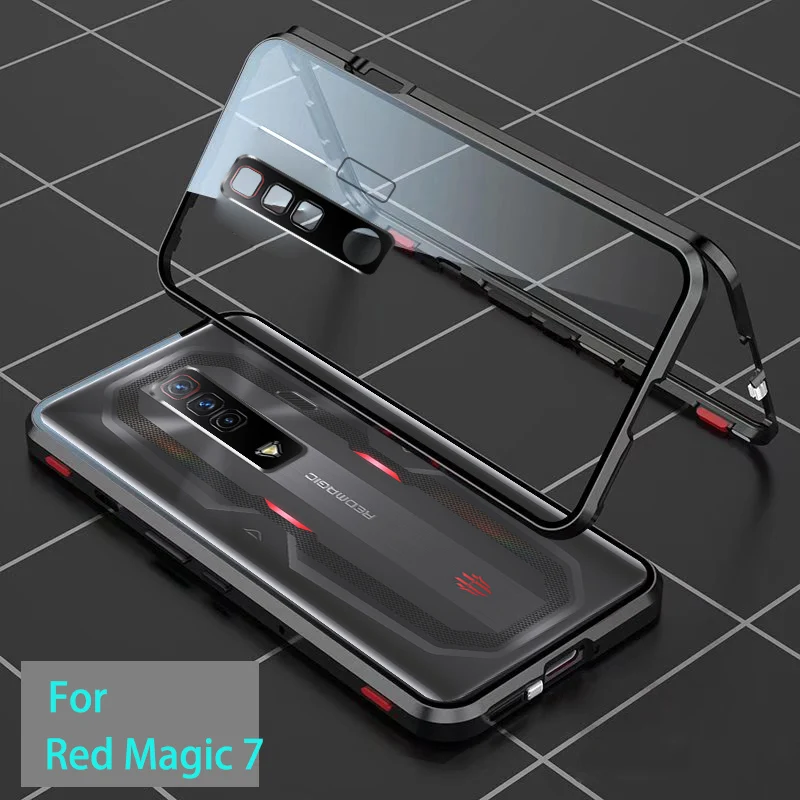 For Nubia Red Magic 7 NX679j Case Metal Frame Doubl Sided tempered glass Cover For Red Magic7 NX679J phone Cases