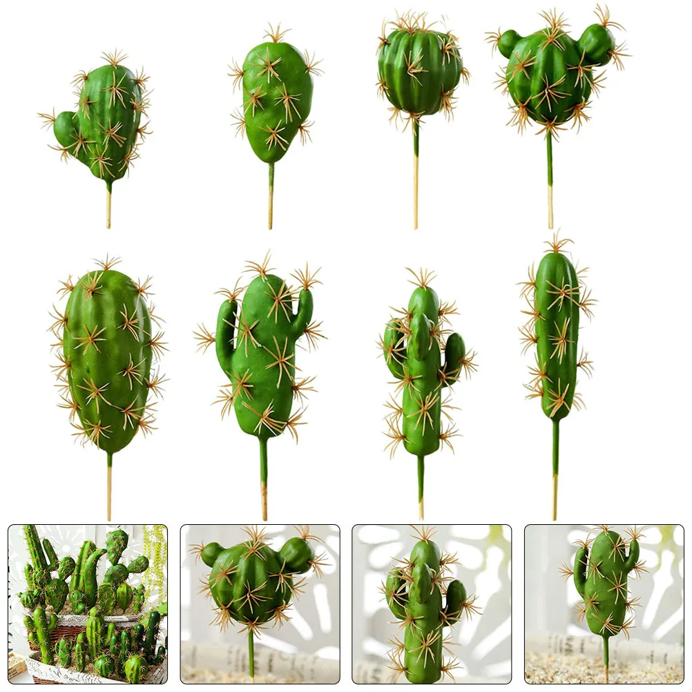 

Fake Succulent Garland 8 Pcs Simulated Cactus Plants for Terrarium Miniature Artificial Greenery Bulk Decoration Home Garden