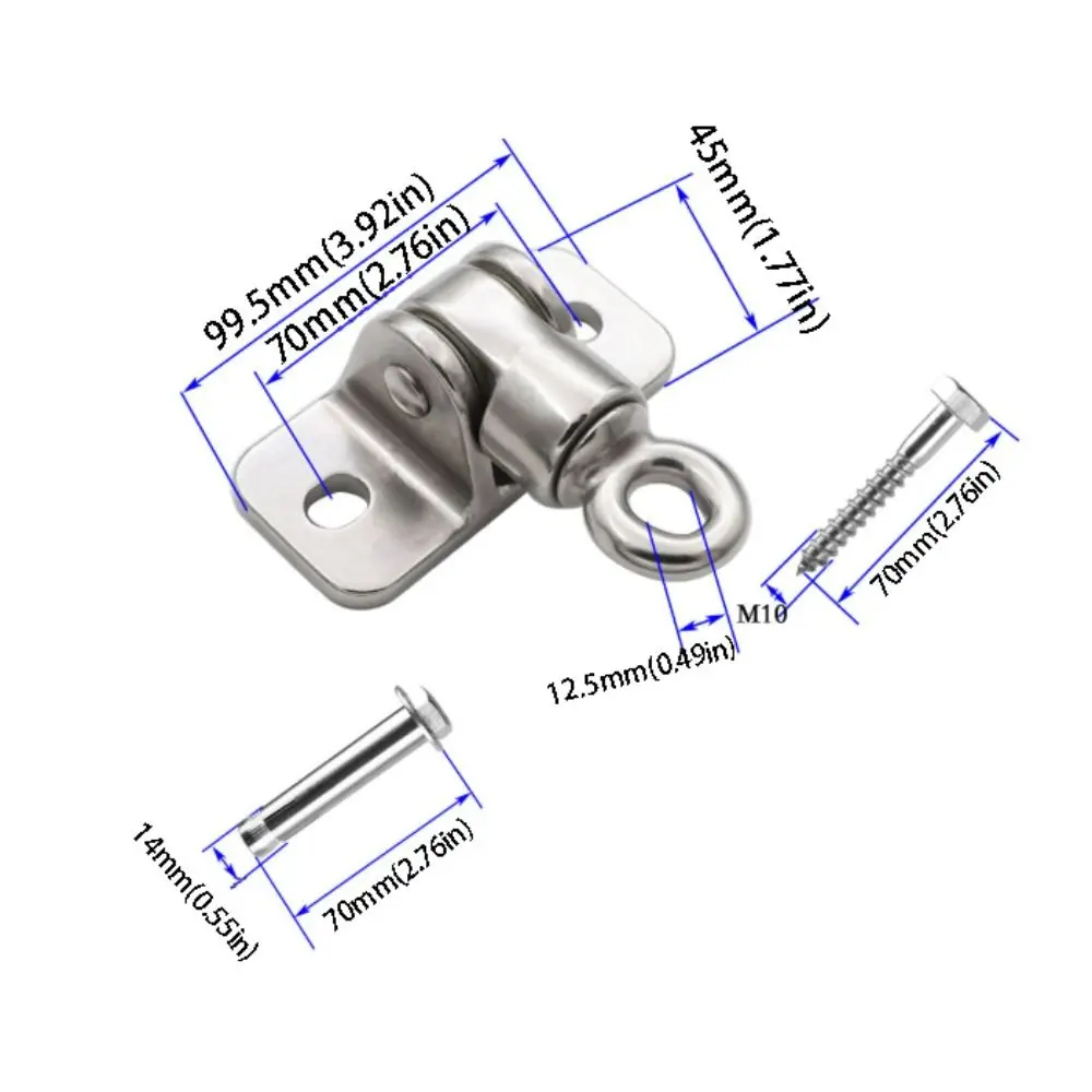 1pc 304 Stainless Steel Swing Hanger Hook Ceiling Hook Heavy Duty Swivel Plate Ring Training Kit Suspension Bracket Outdoor Use