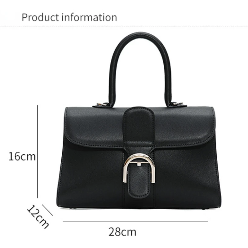 New Women\'s Luxury Design Handbags High Quality Genuine Leather Crossbody Shoulder Bag Large Capacity Tote Bag Silver Black