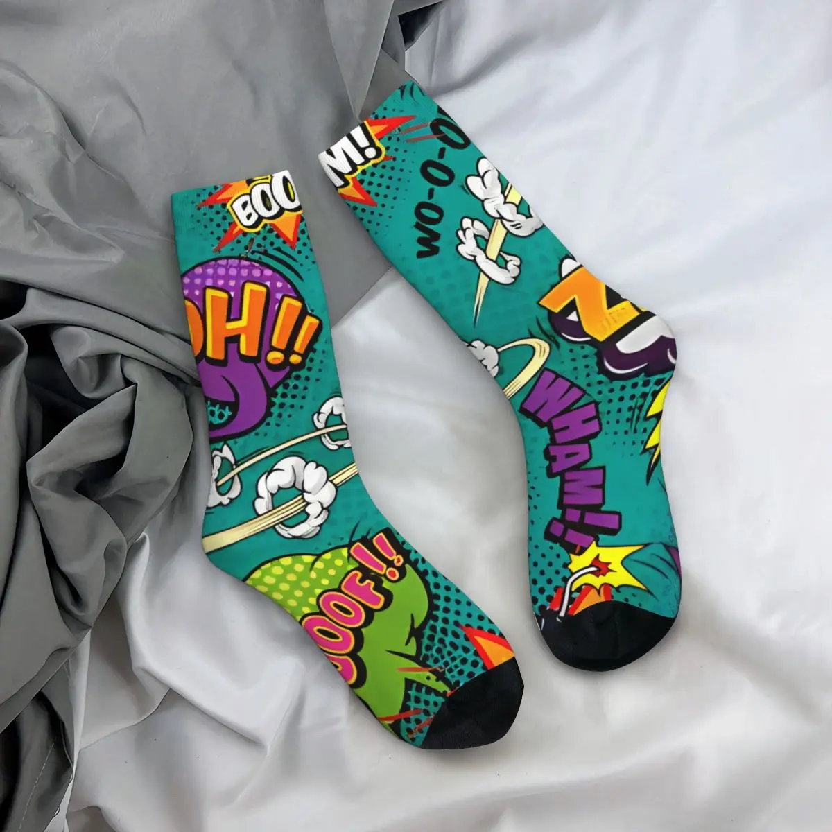 Comic Elements Socks hand drawn Gothic Stockings Men's Comfortable Skateboard Socks Winter Graphic Non Slip Socks