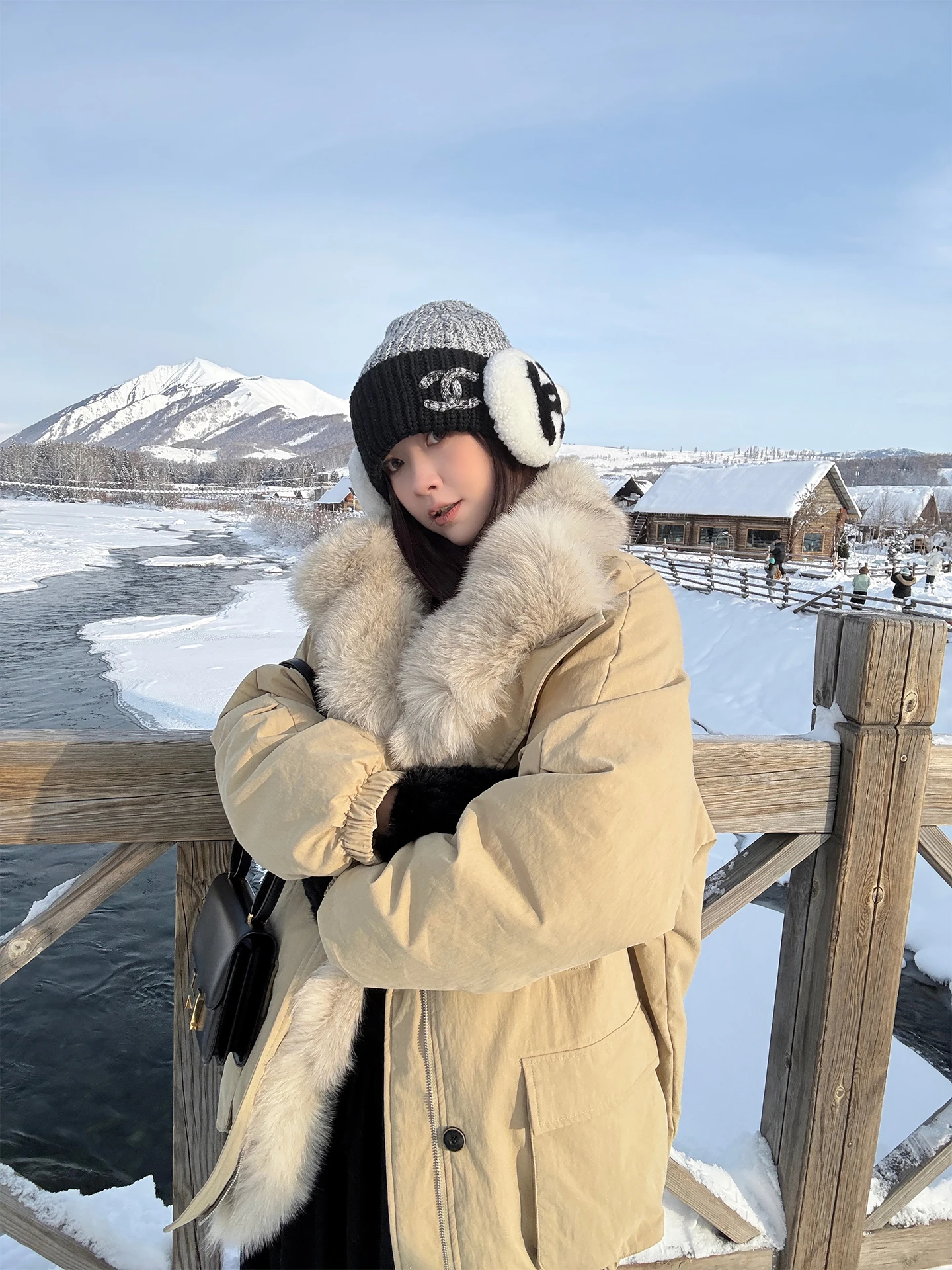 

Here Yaya op High-Quali Fur Jaet Goose down Coat Casual Sle Winter Warm Thiened Outerwear Cheese Flavor