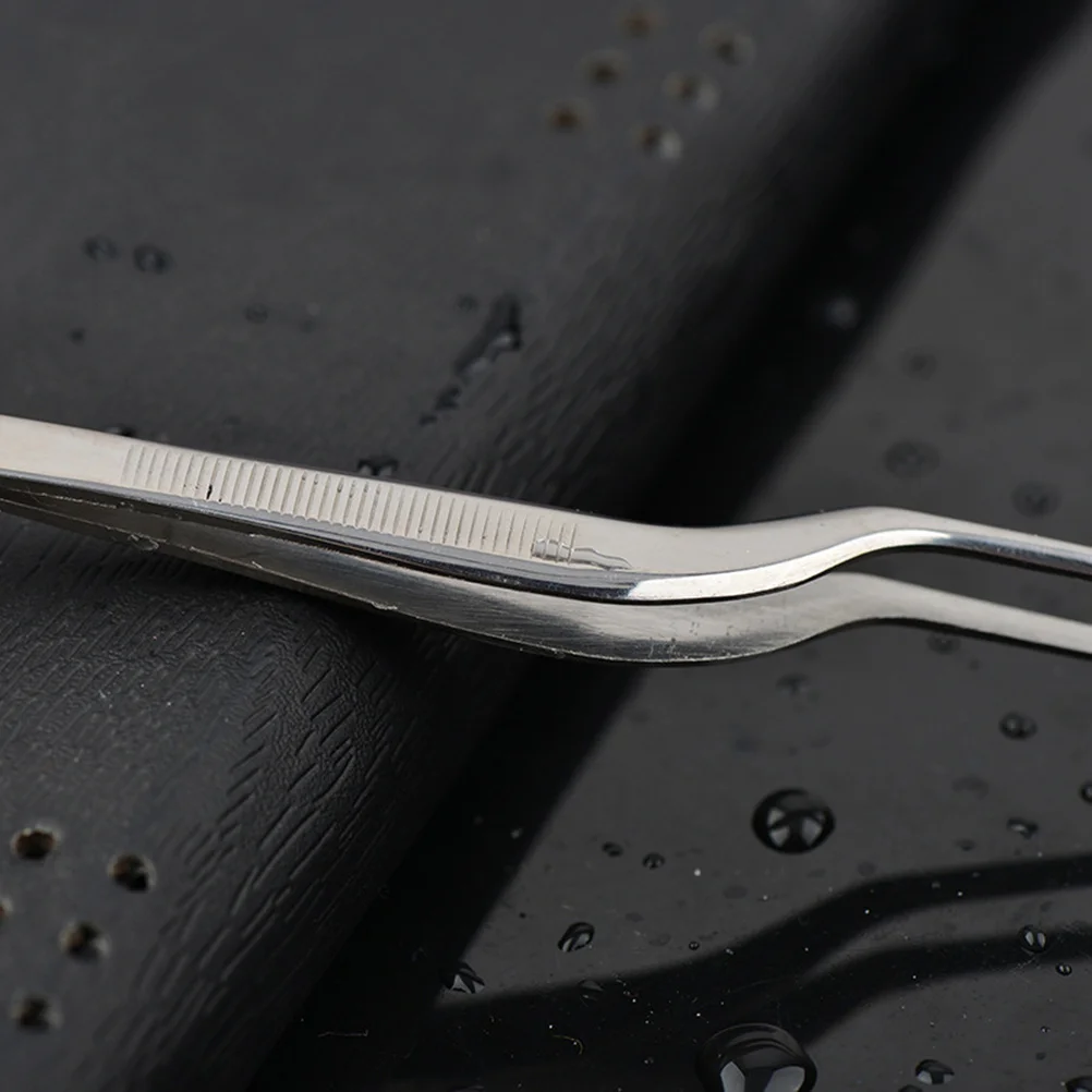 1 قطعة الفولاذ المقاوم للصدأ الطبية الأسنان الدقة طويلة مستقيم الملقط مسننة للاستخدام الجراحي دائم الفضة قطعة