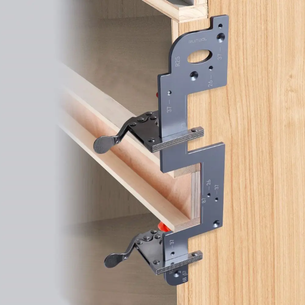 

Muiti Size Adaptation Cabinet Door Slotted Template Aluminum Alloy R20/R25 Arc Angle No Handle Slotting Mold Edges Trimmers
