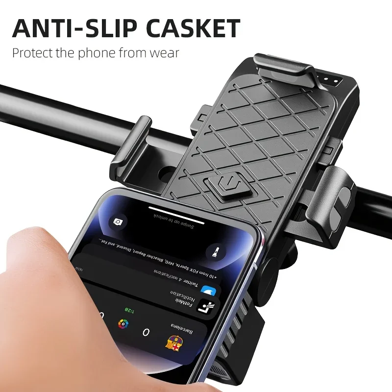 مصباح أمامي للدراجة مع قرن، حامل هاتف من النوع C، ضوء دراجة قابل لإعادة الشحن، أضواء مقود ساطعة، مصباح يدوي لركوب الدراجات مقاوم للماء