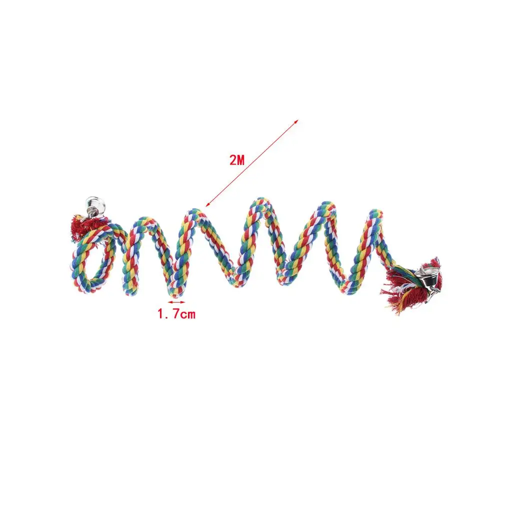 Bird Parrot Spiral Climbing Rope Chew Toy Cotton Perch Cage Platform for Small Large Birds Bird Parrot Spiral Climbing Rope Chew Toy Cotton Perch Cage Platform for Small Large Birds