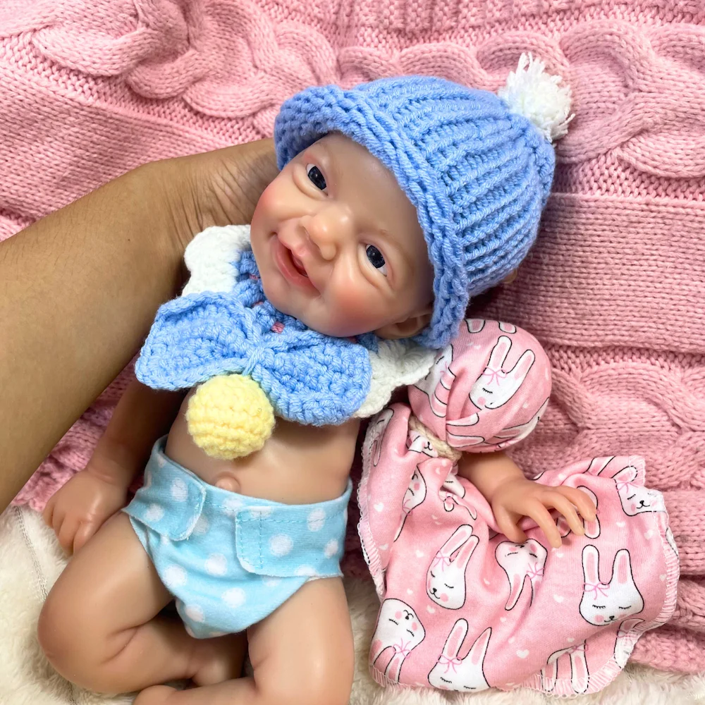 Mini 13 بوصة تولد من جديد تشارلي بوي أو فتاة دمية كاملة سيليكون تولد من جديد دمية طفل قابل للغسل الجسم سيليكون دمية عيد ميلاد هدية الكريسماس #5