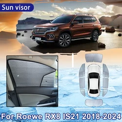 Car Sun Shade for MG Roewe RX8 IS21 2018~2024 2022 2023 Car Full 8x Coverage Sunshade Windshield Side Window Sunshade Protection