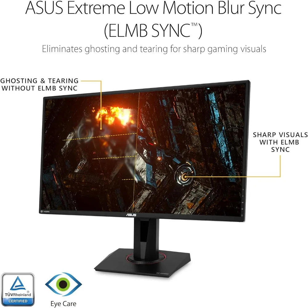 Monitor para juegos 2K HDR (VG27AQ), 27 ", QHD (2560x1440), 165Hz (compatible con 144Hz), 1ms, desenfoque de movimiento extremo bajo