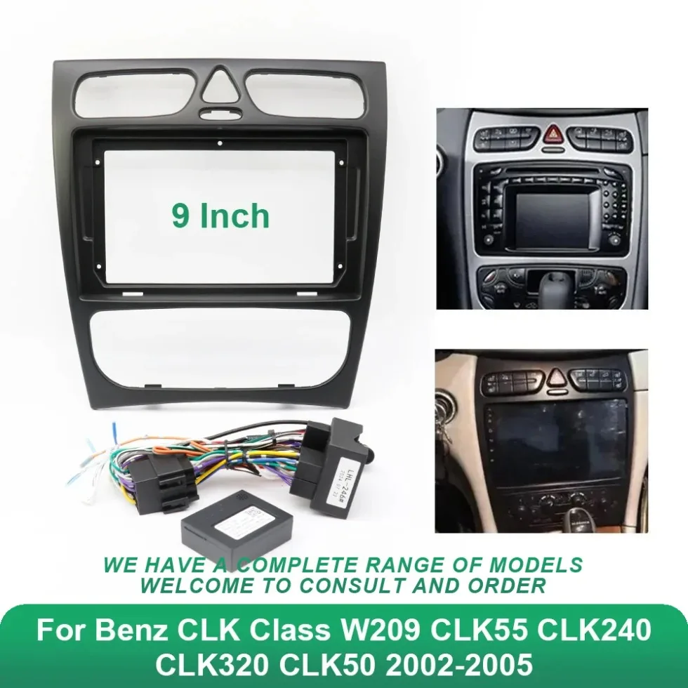 9 Inch Car Frame Fascia Adapter Canbus Box Decoder Fitting Panel Kit For Benz CLK Class W209 CLK55 CLK240 CLK320 CLK50 2002-2005