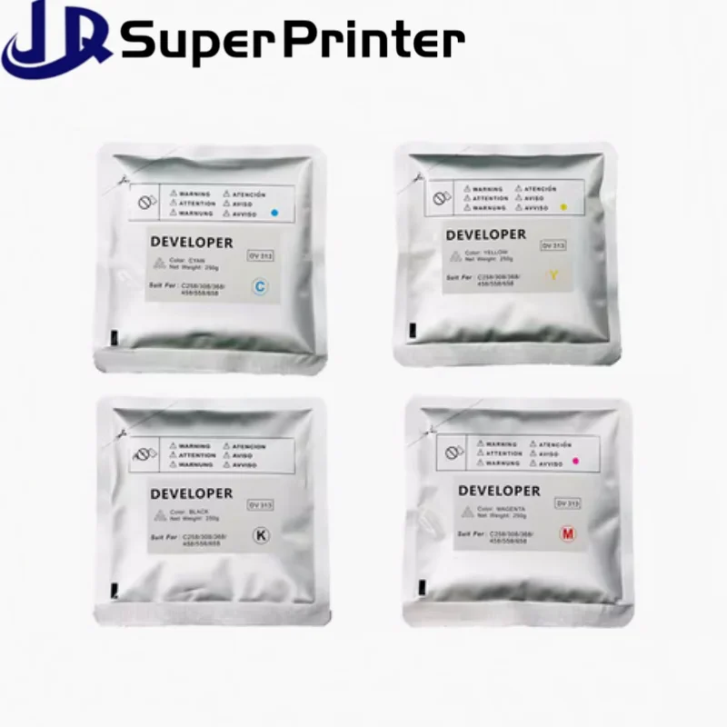 

1set DV313 DV-313 C258 Developer Iron Powder CMYK for Konica Minolta Bizhub C308 C368 C458 C558 C658 C 258 308 368 458 558