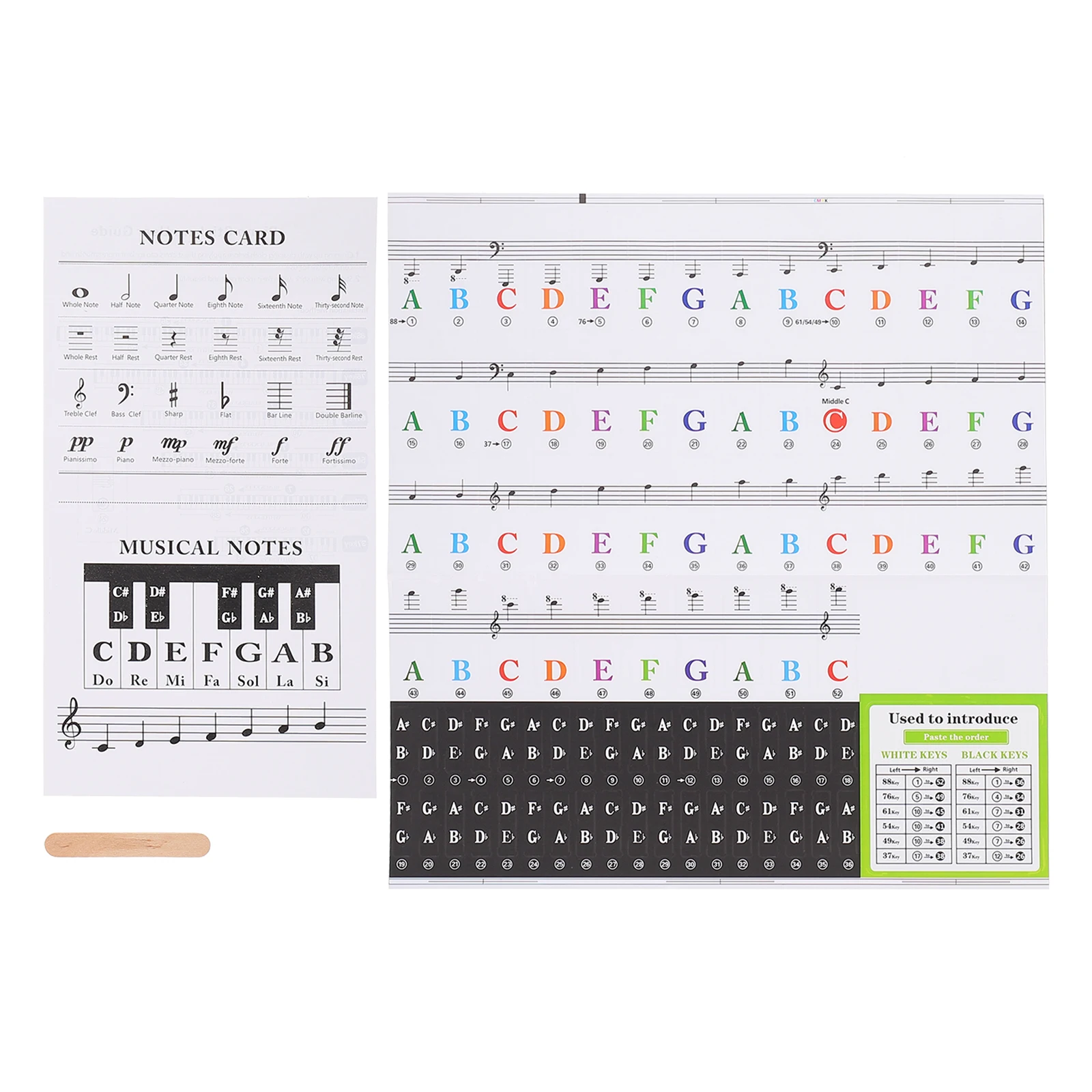 

Piano Stickers for Music Instrument Supplies Beginner Keyboard Decal Vinyl Transparent