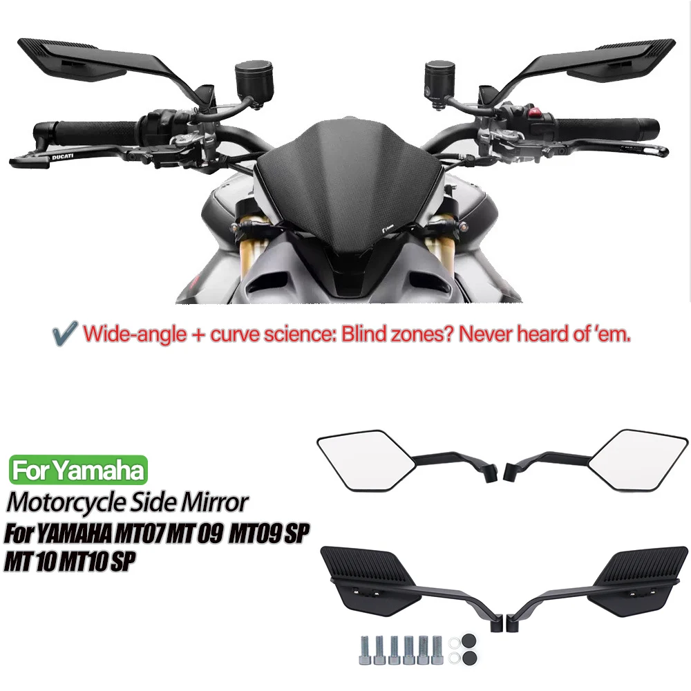 

For YAMAHA MT 07 MT07 MT 09 MT09 SP MT 10 MT10 SP Motorcycle Mirrors Stealth max Mirror Kits To Rotate Adjustable Mirrors