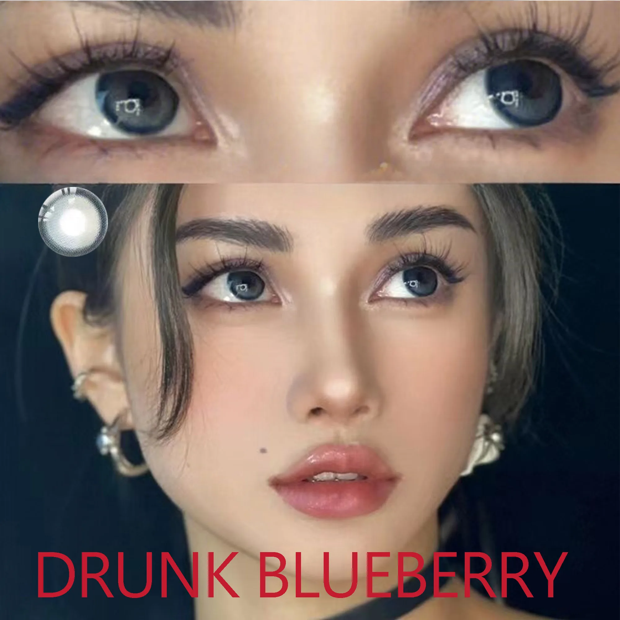 Coslens Blue Fashion Glasses 14.50mm Eye Contacts Lenses with Power lentes de contacto Drunk Blueberry