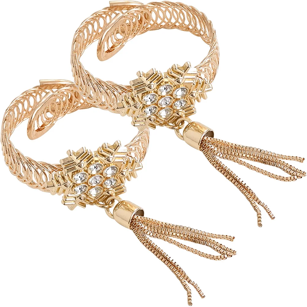 

2Pcs Curtain Buckle Decorative Metal Snowflake Shape Sturdy Indoor Tieback for Living Room Bedroom Home Window Curtain