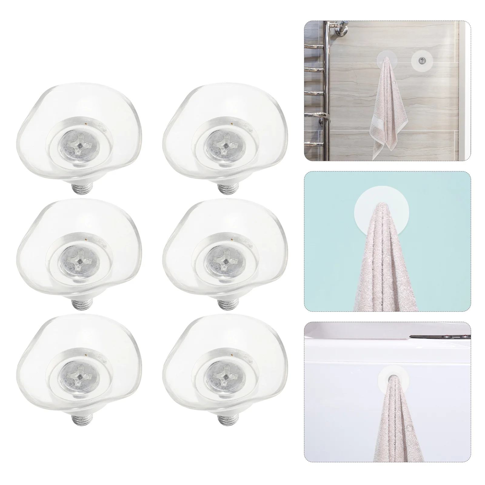 6 Pcs Pvc Sucker Anti-Collision Suction Cup Glass Towel Hanger Furniture Cups Shutters