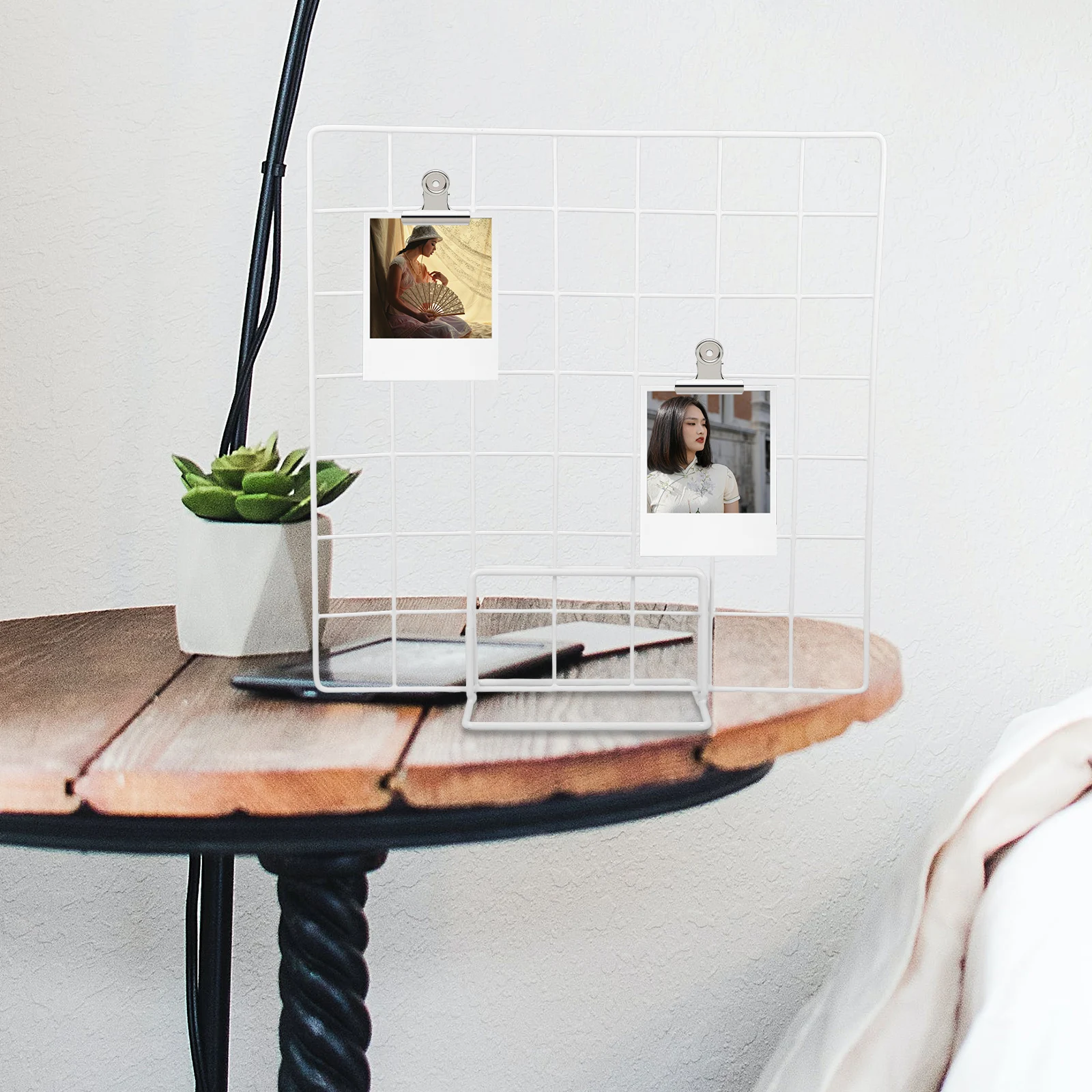 

2pcs Grid Display White Small Base 35x35cm Versatile Craft Photo Booth Display Shelf Stand Counter Shelf Storage