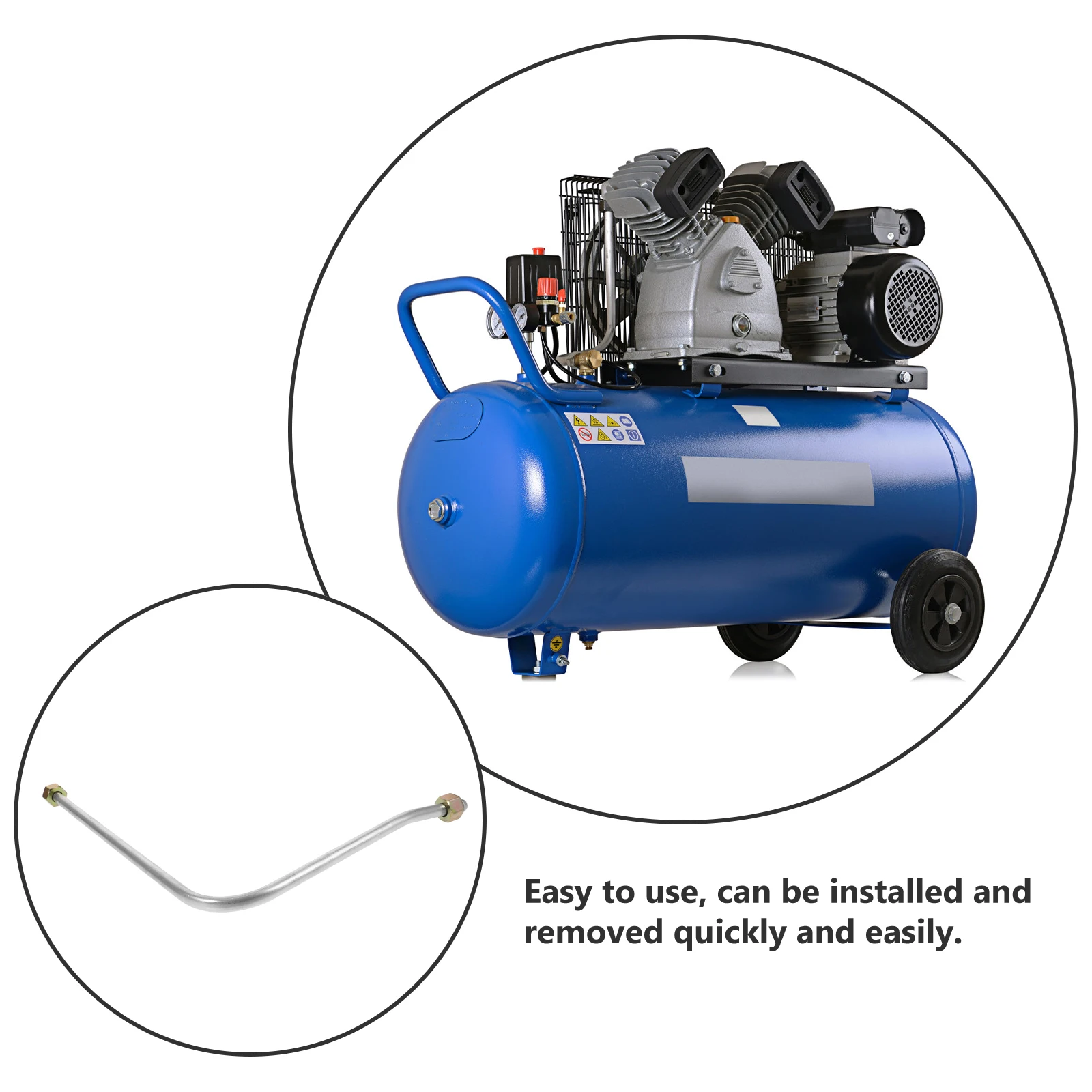 

Aluminum Exhaust 530mm Replacement Air Compressor Exhaust Tube Silver Air Compressor Replacement Pneumatic Hose Lightweight