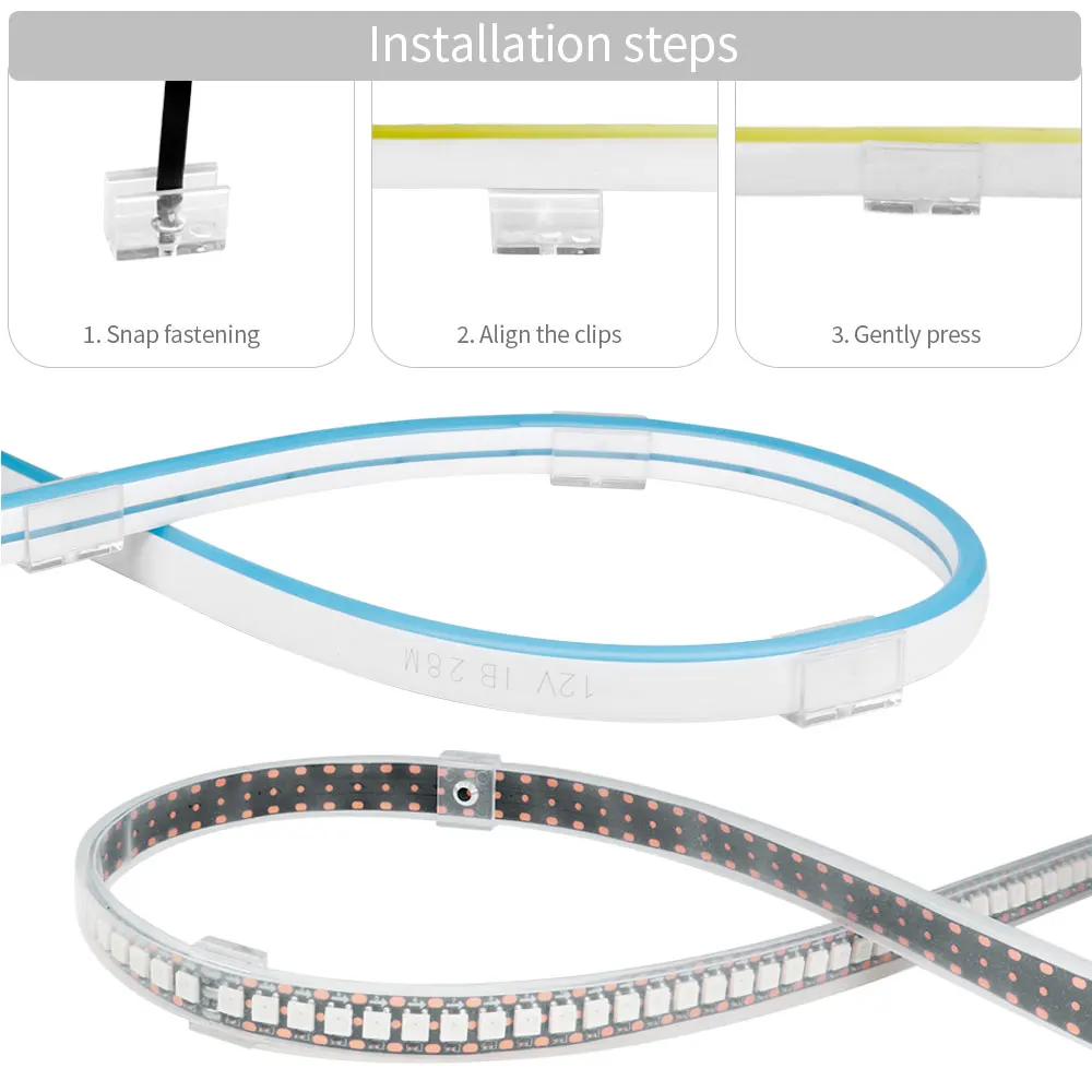 LED Strip Connector Fix Clips Plastic Accessories Mounting Fixing on Wall For 6MM 10MM 12MM 15MM 5050 RGB LED Neon Light Tape