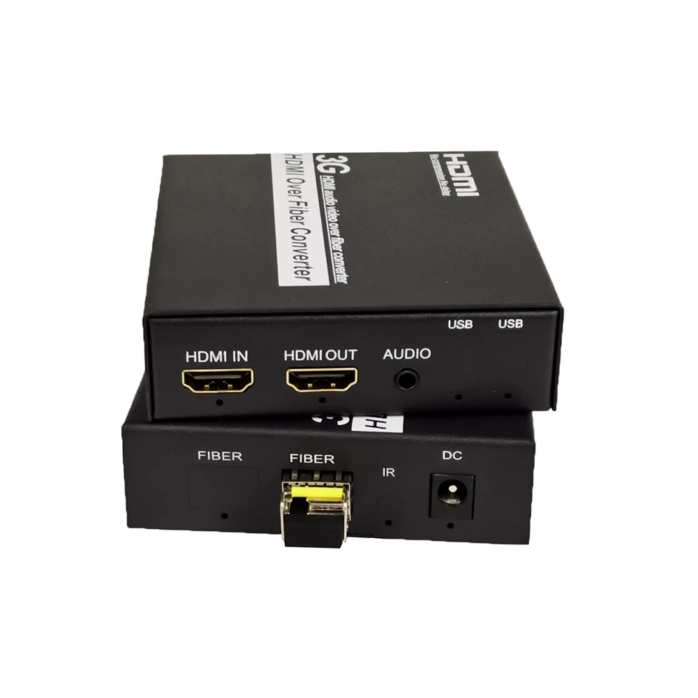 H/DMI para Fiber Media Converter com Áudio De-incorporação e Loopout Local, Extensor de Áudio Vídeo, Tensão SFP LC, 12VDC