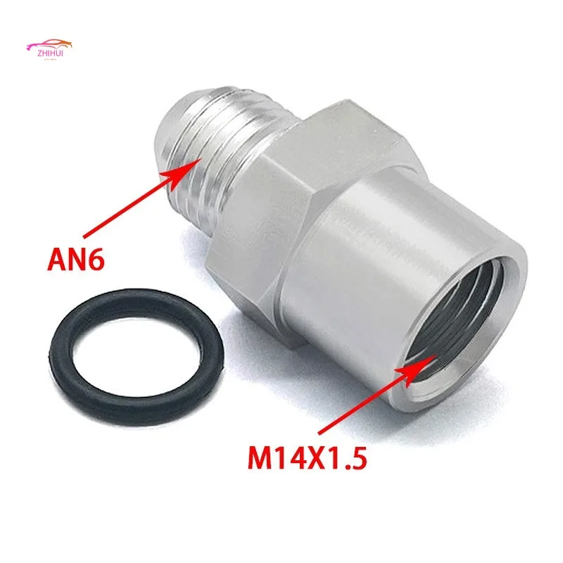 Car Accessories Aluminum AN6-M14X1.5 Threaded Adapter Coupling with O-ring