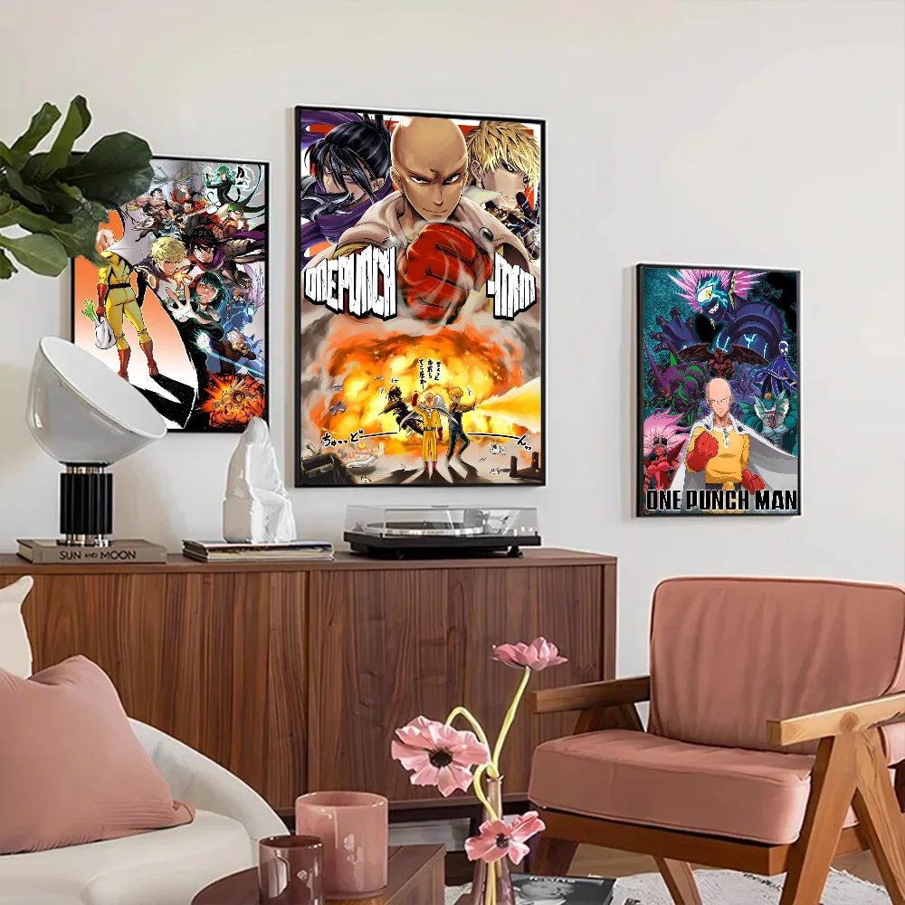 One Punch Man Saitama Anime Poster Good Quality Prints and Posters HD Quality Poster Wall Art Painting Study Home Decor