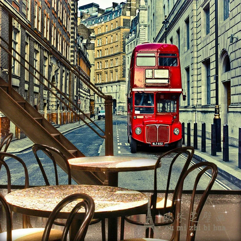 

Обои для кафе и ресторанов в стиле уличной моды beibehang, 3D стереоскопические обои, papel de parede