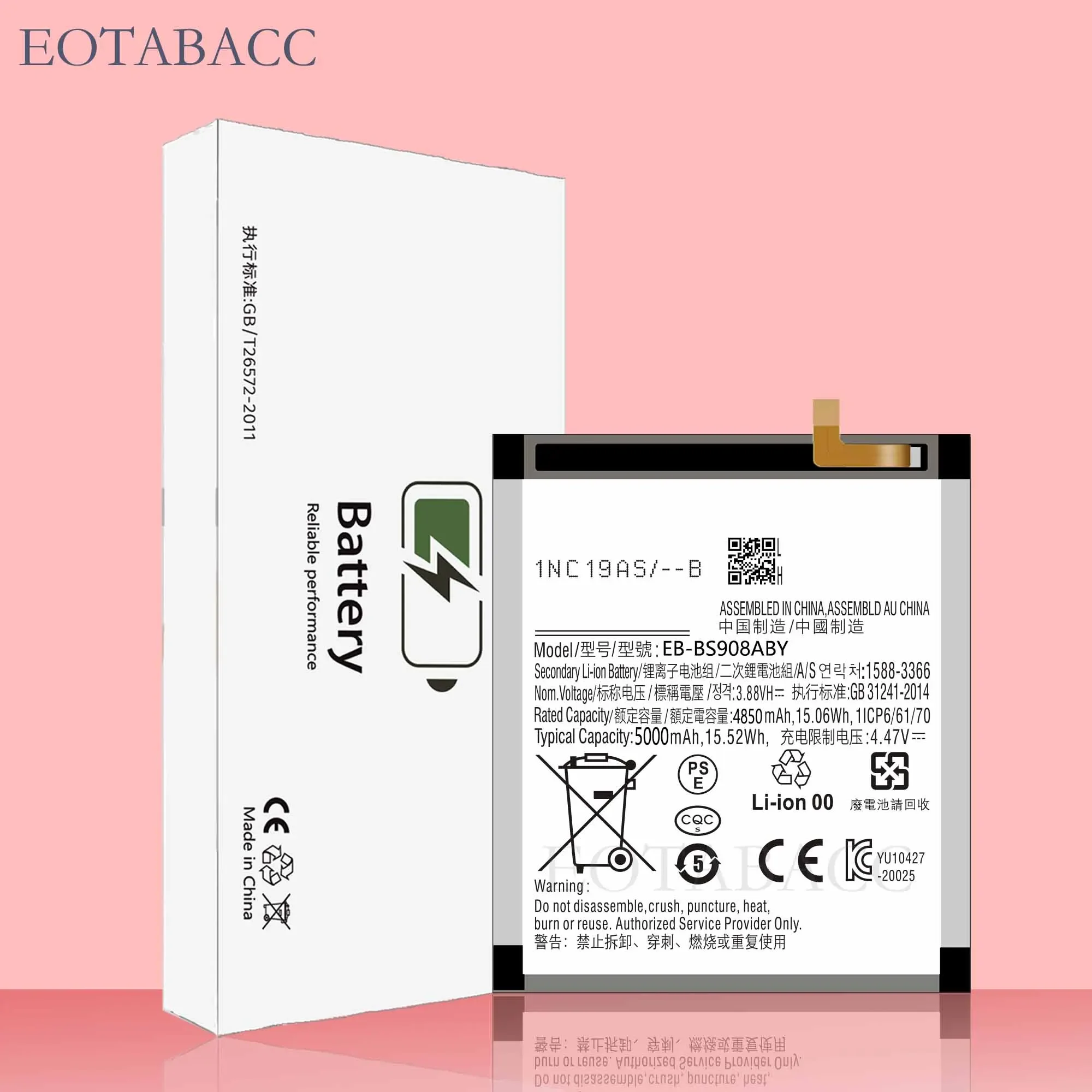 EOTABACC 100% New High Quanlity Battery EB-BS908ABY For Samsung S22 Ultra Battery +Tools