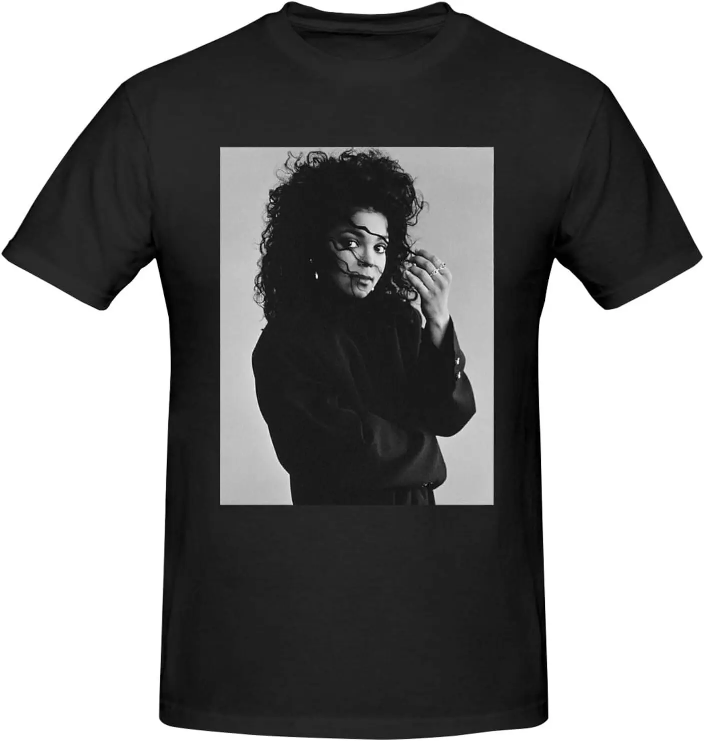 Janet Music and Jackson Men's T-Shirt Soft Cotton Crew Neck Short Sleeve T Shirts Stylish Graphic Tees Black