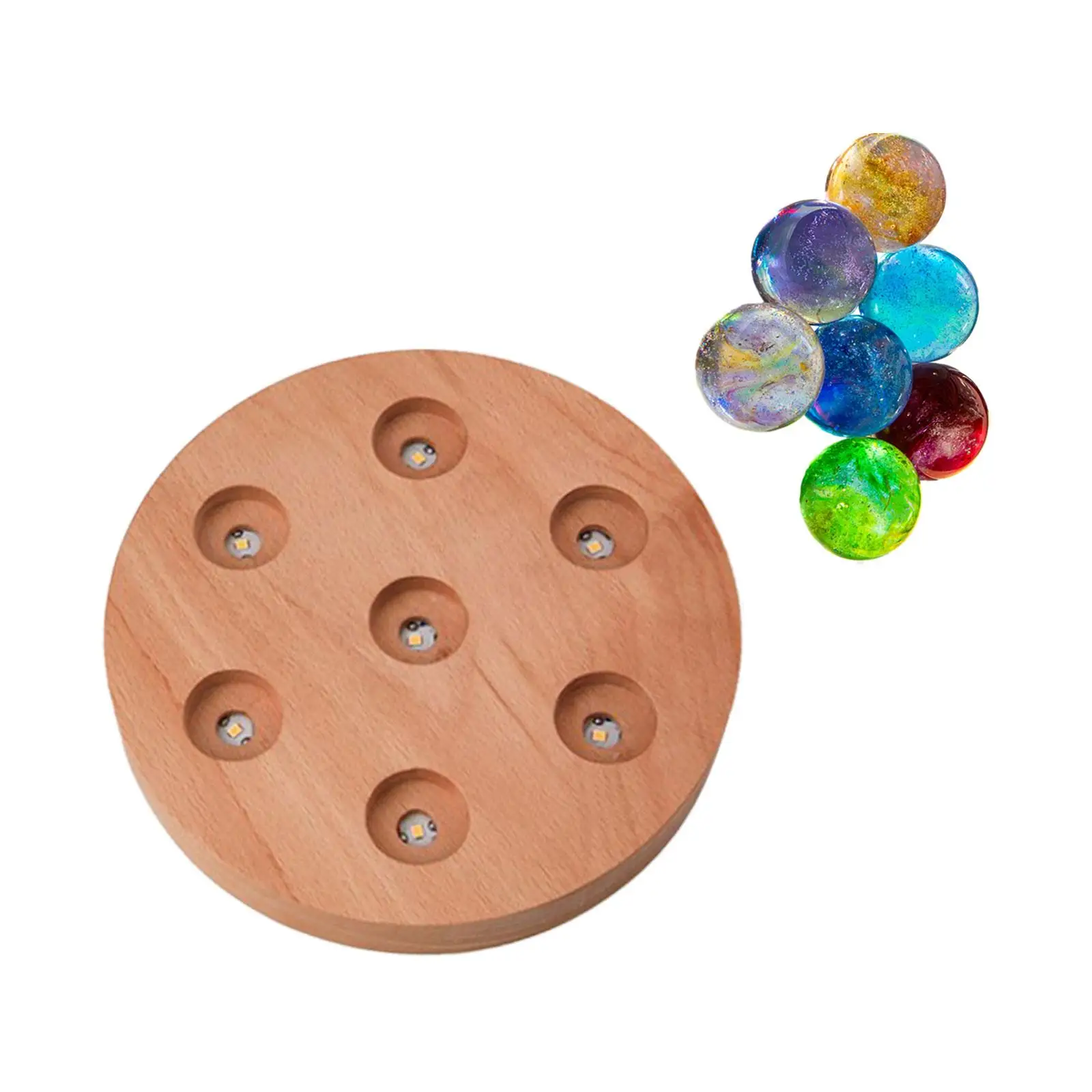 Ornamento da tavolo con luce notturna a sfera in vetro per la decorazione domestica della camera da letto sul comodino