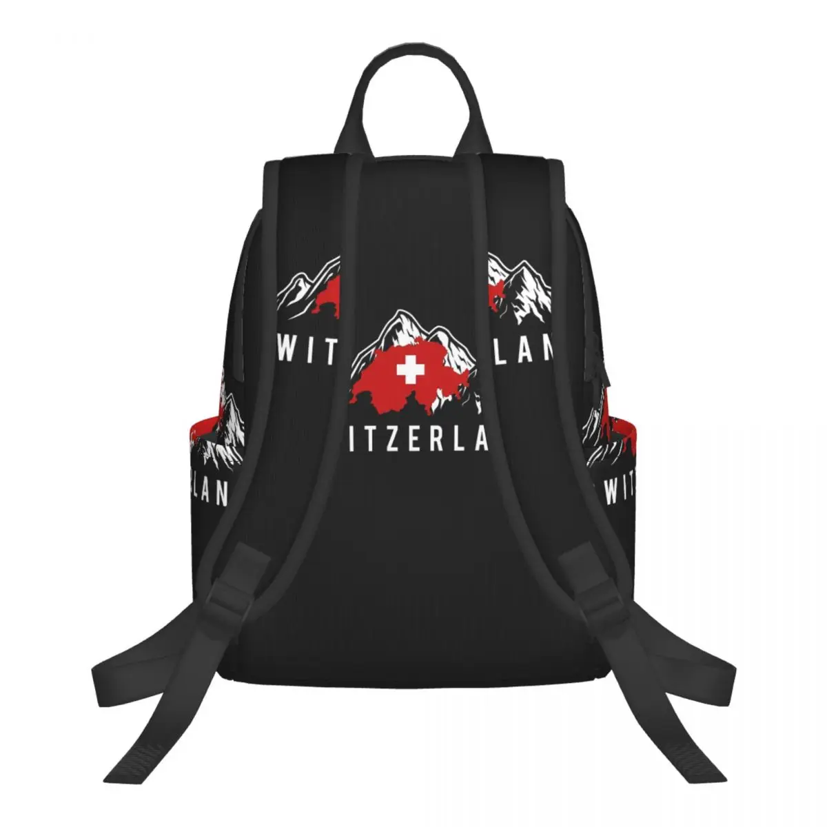 Swiss Switzerland Flag Student Backpack School Bag Hiking Travel Daypack for Boys Girls Bookbag Shoulder Bags