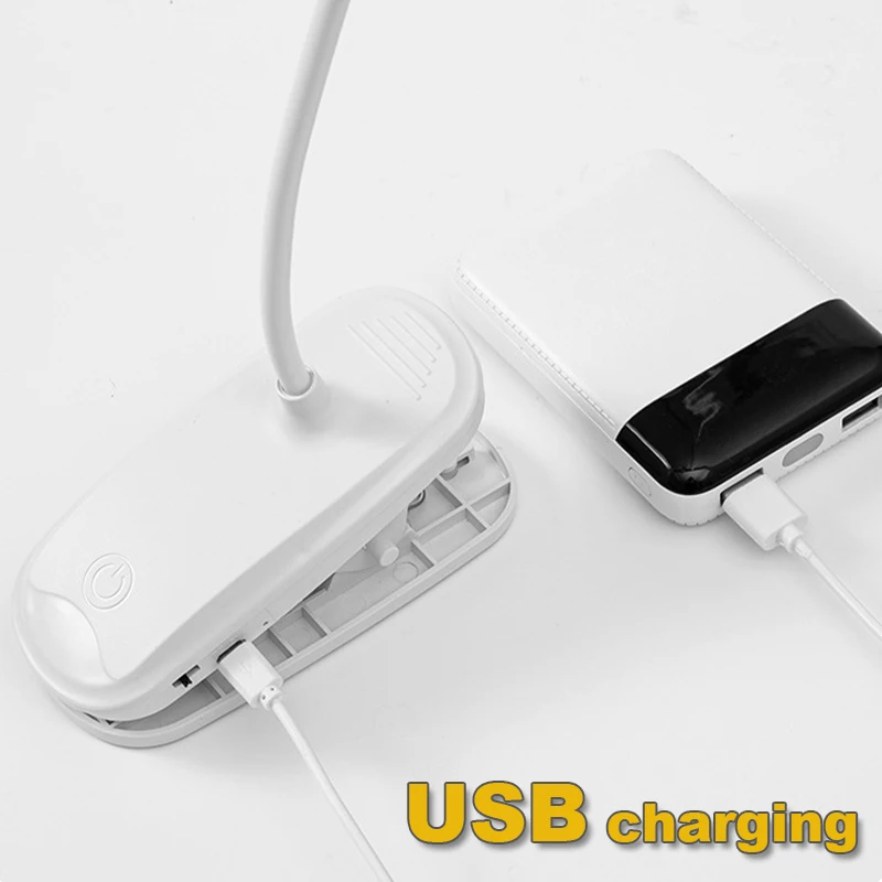 مصباح مكتبي LED مرن مزدوج الرأس لحماية العين 3 أوضاع ألوان سطوع USB قابل لإعادة الشحن 360 درجة °   تدوير دراسة مكتب التحكم باللمس