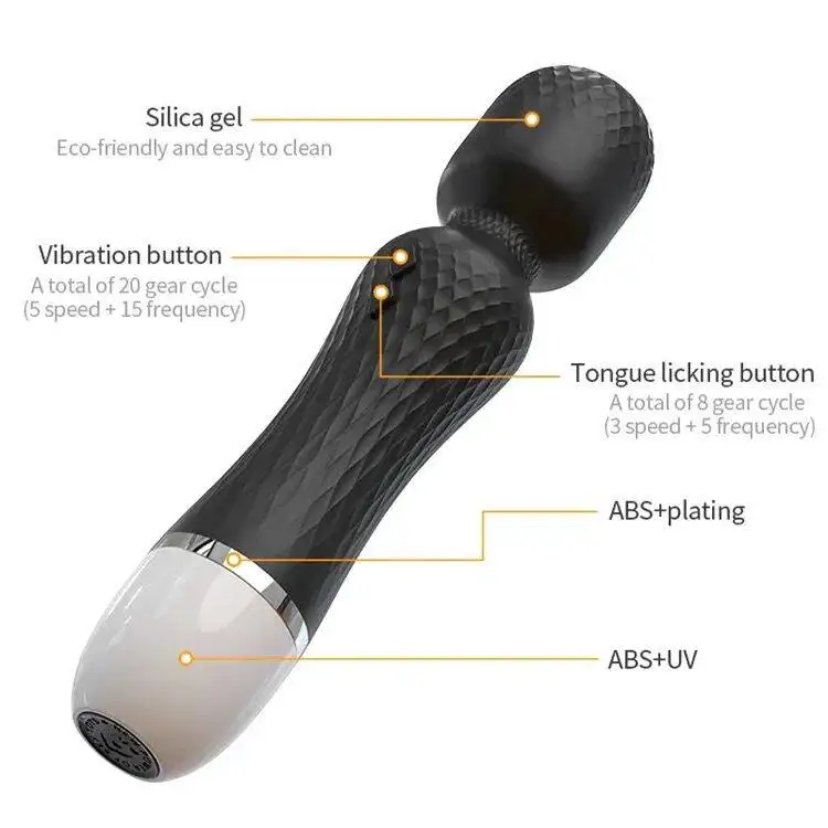 عصا تدليك سحاقية هزاز مع اللسان منتجات جنسية #3