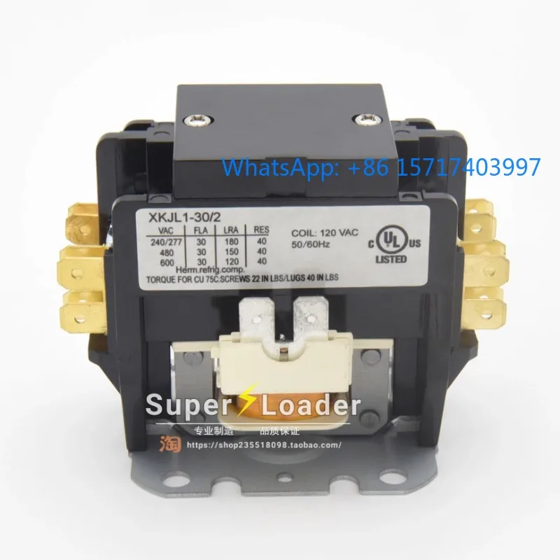 

120V 30A pure silver contact copper wire bipolar 2 horsepower 3 horsepower air conditioning air compressor export AC contactor