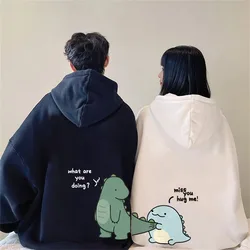 2024 New Men's Women's Rock Ni Dinosaur Long Sleeve Cotton Printed Hoodie Sweatshirt Hoodies Fashion Casual Couple Clotging Tops