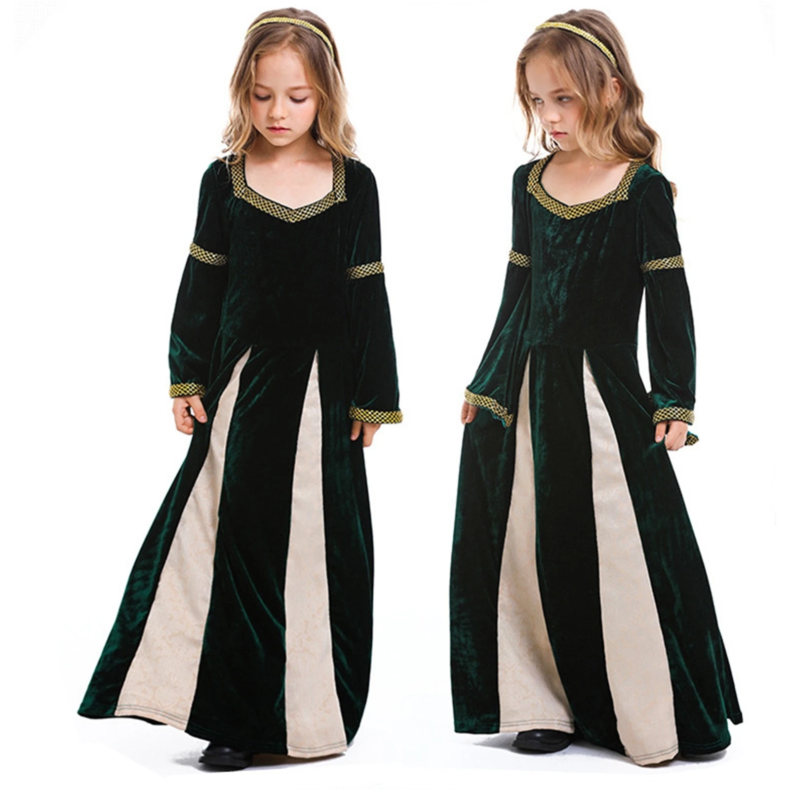 中世のドレス レトロ コート ボール ベル スリーブ 女の子用 ハロウィン クリスマス パーティー