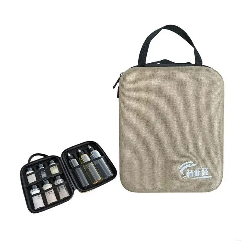 Camping Seasoning Bottle Set for Outdoor Cooking with EVA Carrying Case, Interior Mesh Retainers, Powder Bottle and Squeeze 87HA