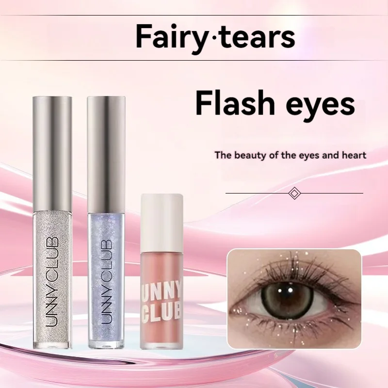 2024 6 Colors Glitter Liquid Eyeshadow Waterproof Pearly Lustre Eye Shadow Highlighter Brighening Sequins Makeup Cosmetic