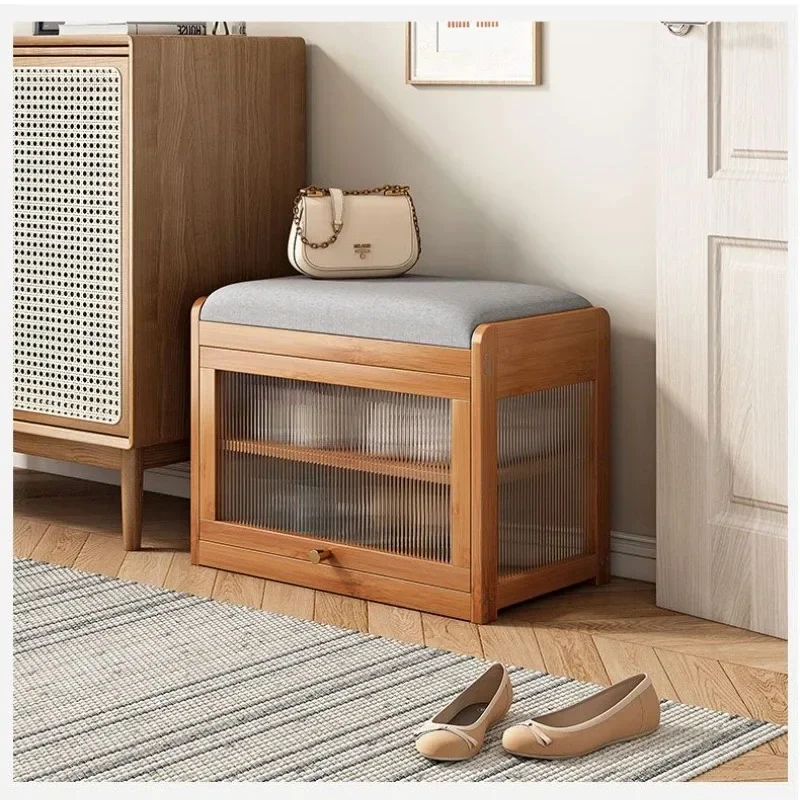 Nordic Shoe Cabinet Shoes Changing Stool Entrance Household Stool Integrated Shoe Rack Small Apartment Shoe Stools Modern Simple