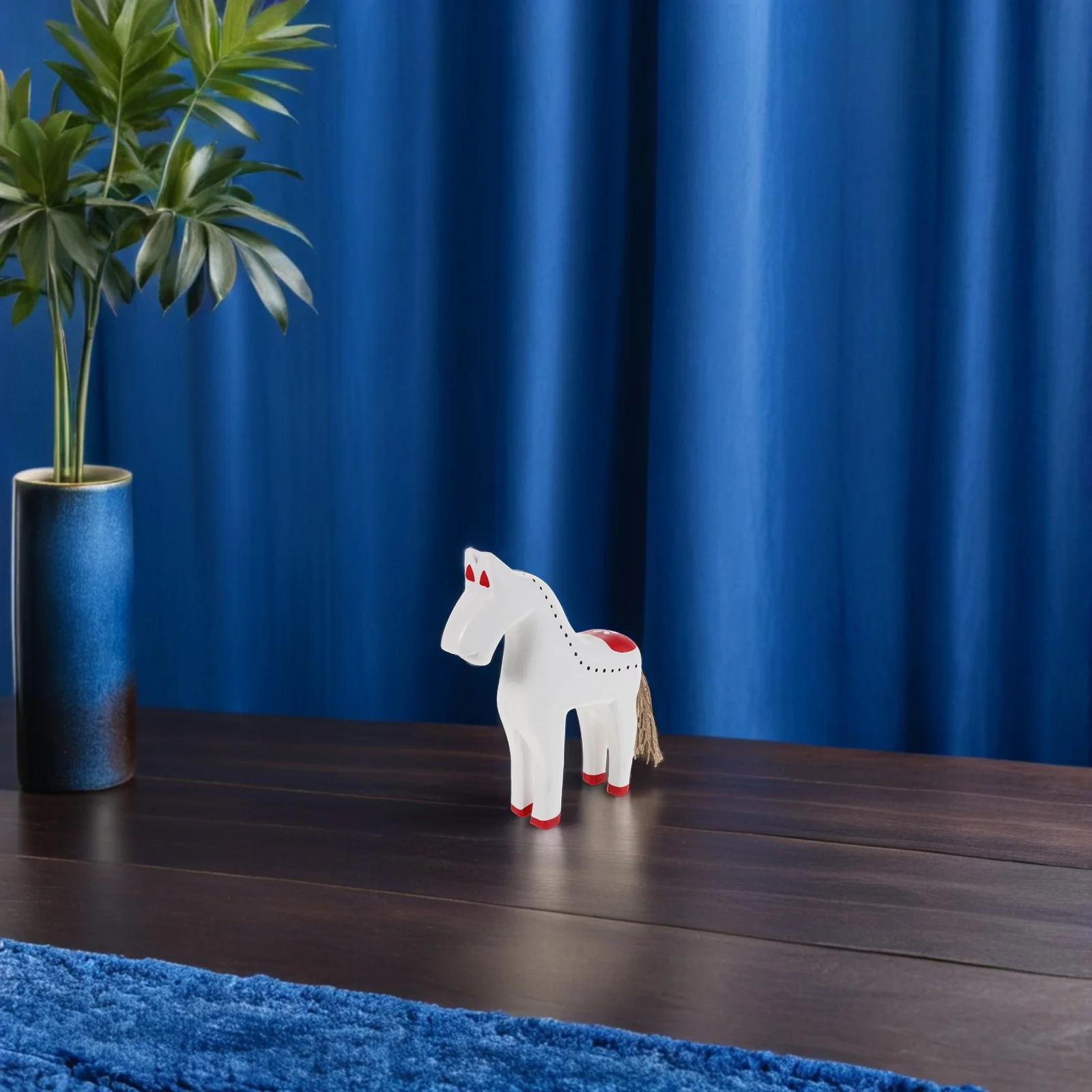 

Wood Carved Horse Decoration - Handmade Chinese Zodiac Animal Ornament for Desktop Shelf Feng Shui 2026 Lunar New Year Luck