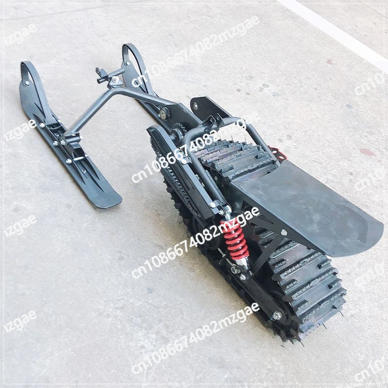 Modified Snow Triangle Crawler Sled, Rubber Wheel Assembly Self-made Two-wheel Mid-to-high Race Off-road Motorcycle Accessories